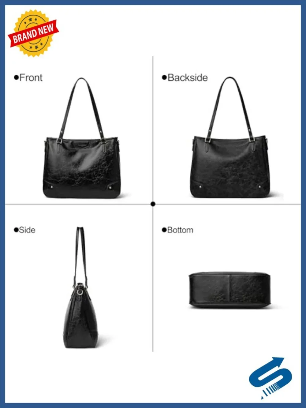 Large Tote Bag for Women PU Leather Shoulder Satchel with Detachable Crossbody